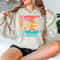 Summer Sunset Beach Sweatshirt Vintage Summer Shirt Tropical Palm Tree Shirt Coastal Vacation Sweat 0