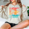 Summer Sunset Beach Sweatshirt Vintage Summer Shirt Tropical Palm Tree Shirt Coastal Vacation Sweat 0