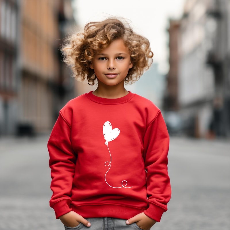 Funny Valentines Toddler Sweatshirt I Heart You Trendy Kids Crewneck Pullover 2
