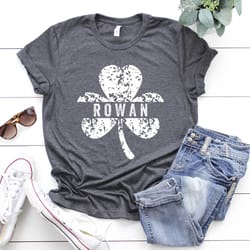 custom st. patricks day shirt | personalized shamrock lucky irish name tee for family & kids