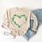 Heart Shamrock Sweatshirt Lucky Irish St Patricks Day Clover Heart Crewneck For Women 2