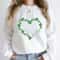 Heart Shamrock Sweatshirt Lucky Irish St Patricks Day Clover Heart Crewneck For Women 0