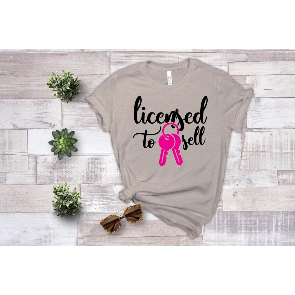 Licensed To Sell Shirt Realtor T Shirt Breast Cancer Awareness Graphic Tee Gift 0