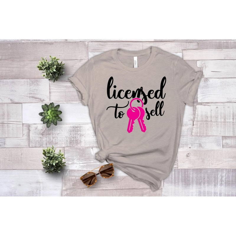 Licensed To Sell Shirt Realtor T Shirt Breast Cancer Awareness Graphic Tee Gift 0