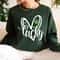 Heart Shamrock Sweatshirt Womens Lucky Irish St Patricks Day Hoodie Clover Heart Crewneck Pullover 1