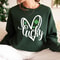 Heart Shamrock Sweatshirt Womens Lucky Irish St Patricks Day Hoodie Clover Heart Crewneck Pullover 1