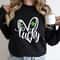 Heart Shamrock Sweatshirt Womens Lucky Irish St Patricks Day Hoodie Clover Heart Crewneck Pullover 2