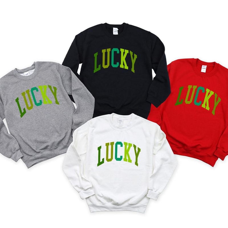 Lucky Shamrock Sweatshirt Funny St Patricks Day Irish Clover Crewneck Womens Casual Holiday Pullov 2