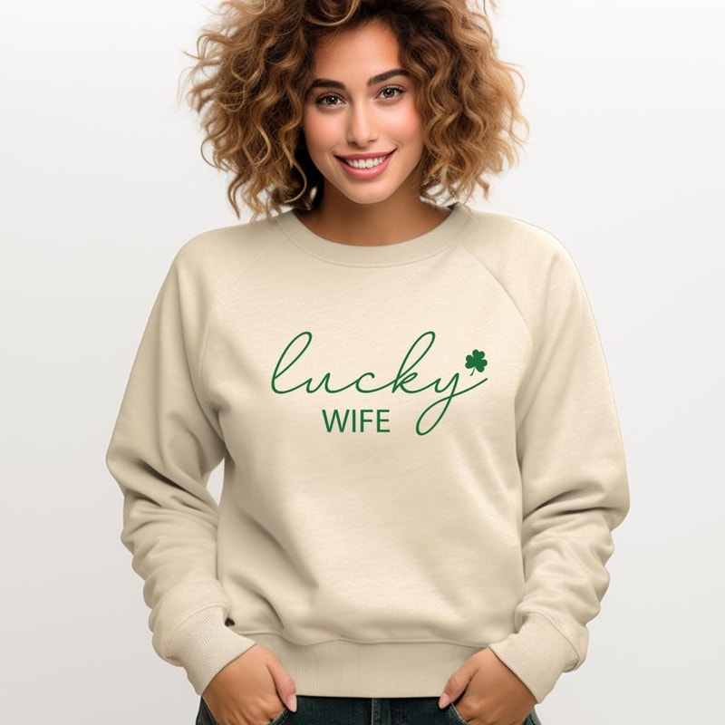 Lucky Wife St Patricks Day Shirt Womens Clover Tee Funny Irish Holiday Graphic Top Gift For Her 1