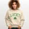 Retro Lucky Shamrock Sweatshirt Womens St Patricks Day Outfit Vintage Clover Crewneck Pullover 2