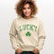 Retro Lucky Shamrock Sweatshirt Womens St Patricks Day Outfit Vintage Clover Crewneck Pullover 2