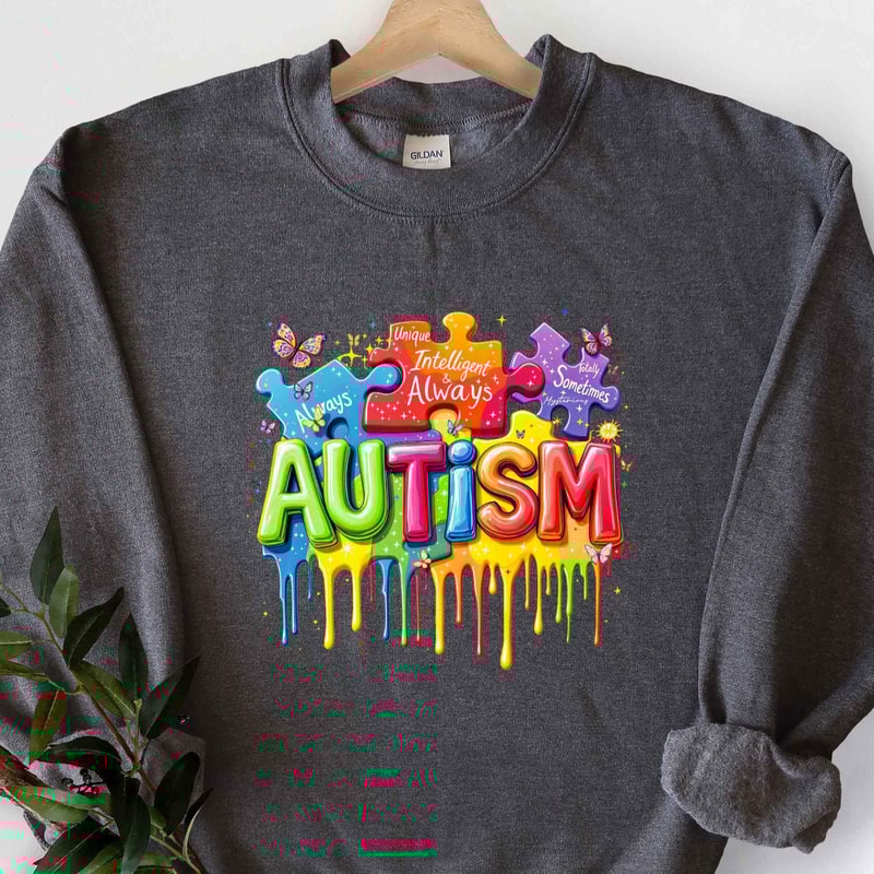 Autism Awareness Day Colorful Puzzle Sweatshirt Neurodiversity Support Gift Always Tee 0