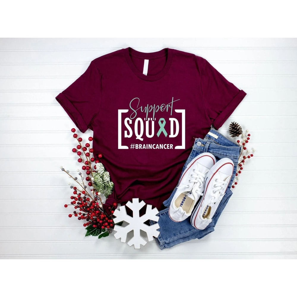 Support Squad Brain Cancer Shirt Team Cancer Shirt Custom Brain Cancer Awareness Shirt Brain Cancer 1