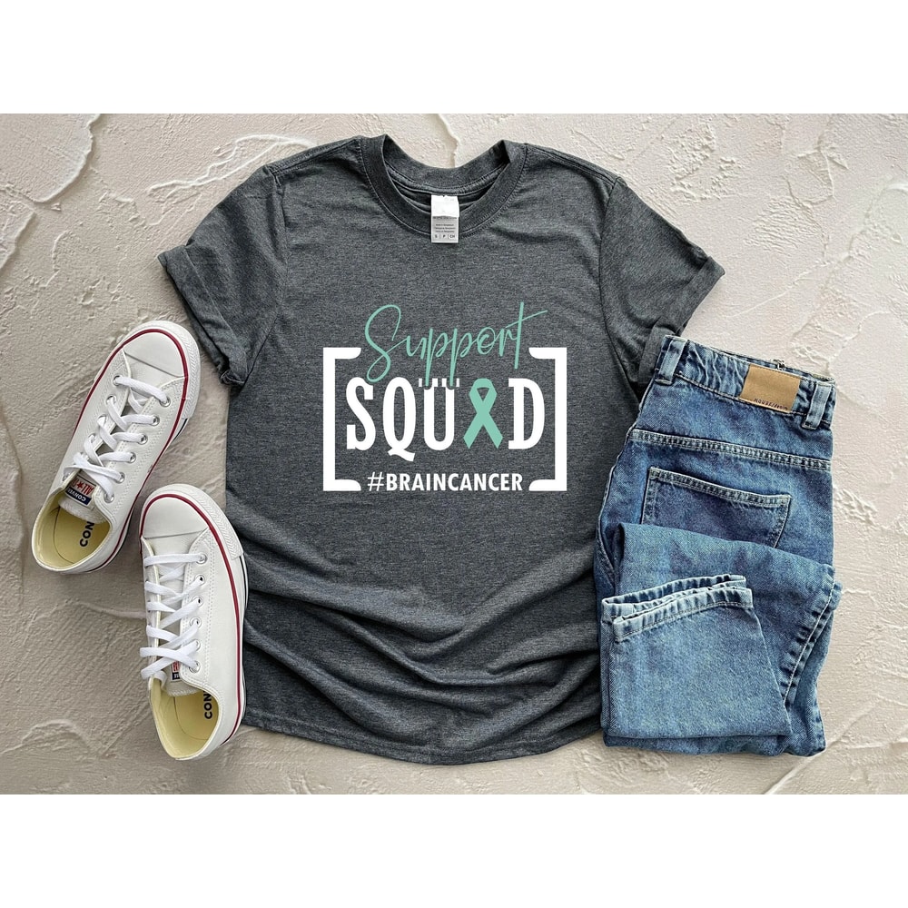 Support Squad Brain Cancer Shirt Team Cancer Shirt Custom Brain Cancer Awareness Shirt Brain Cancer 4