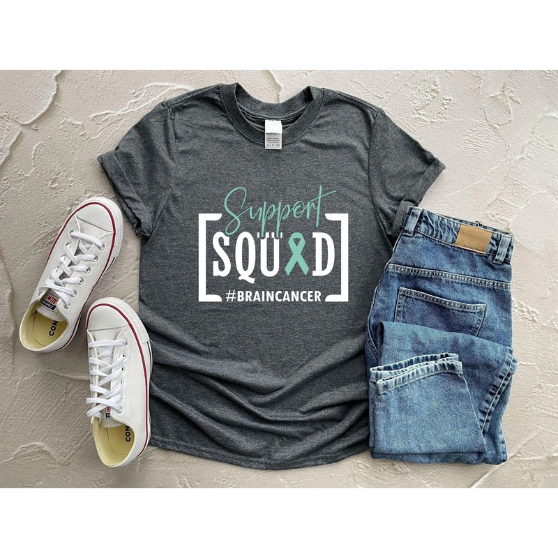 Support Squad Brain Cancer Shirt Team Cancer Shirt Custom Brain Cancer Awareness Shirt Brain Cancer 4