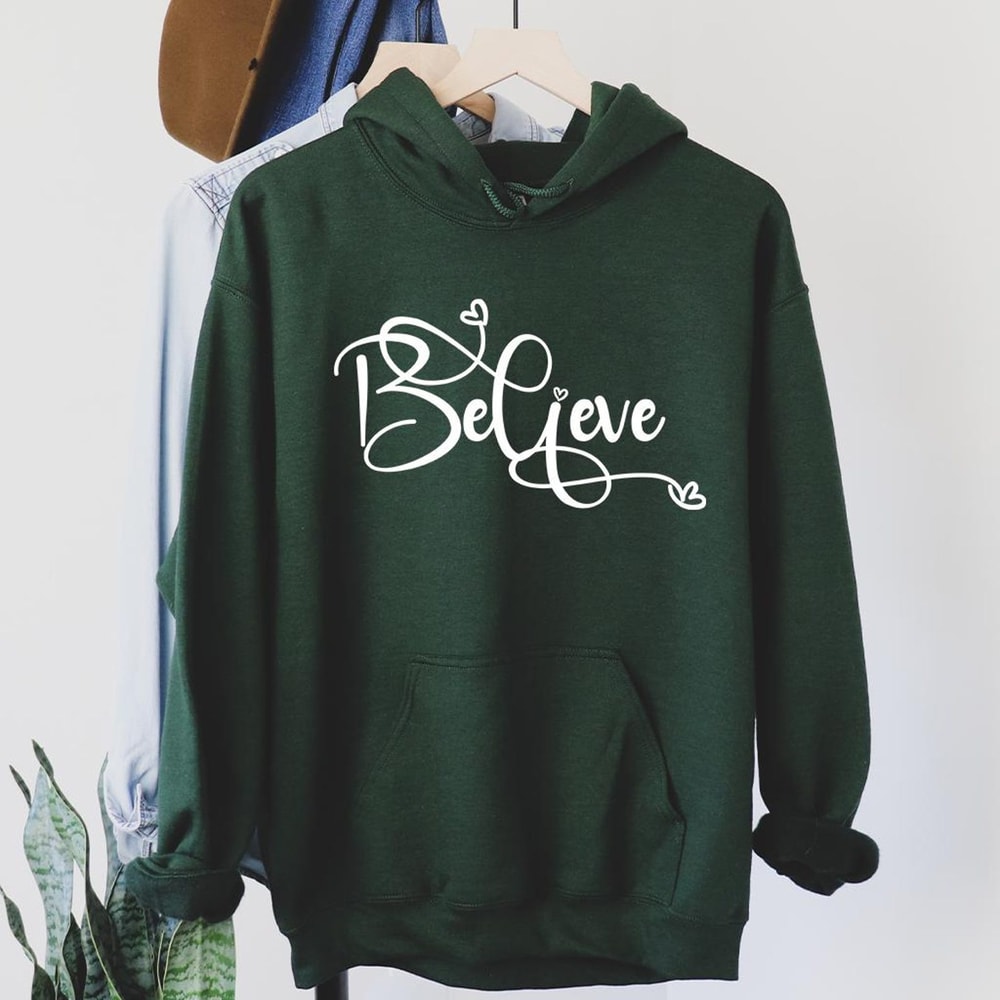 Believe Christmas Shirt Christian Family Xmas Sweater Faith Holiday Graphic Crewneck 2