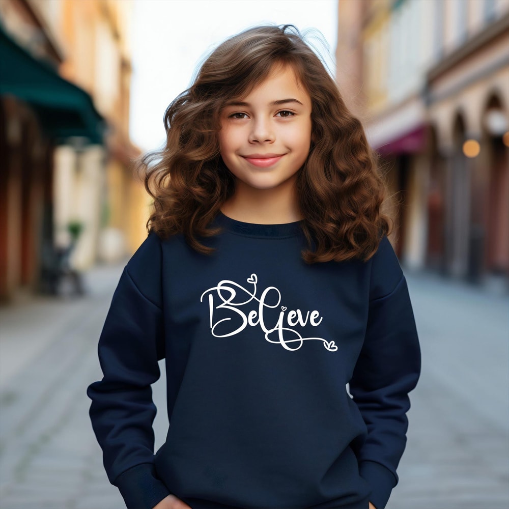 Believe Christmas Shirt Christian Family Xmas Sweater Faith Holiday Graphic Crewneck 3