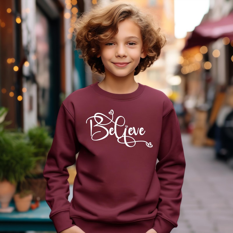 Believe Christmas Shirt Christian Family Xmas Sweater Faith Holiday Graphic Crewneck 4