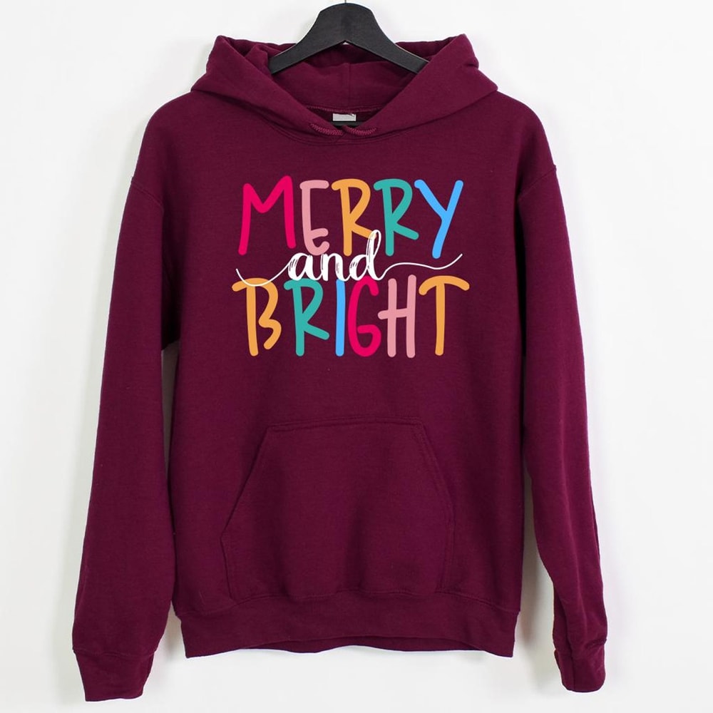 Merry And Bright Christmas Sweatshirt Family Holiday Crewneck Cozy Festive Winter Pullover 1