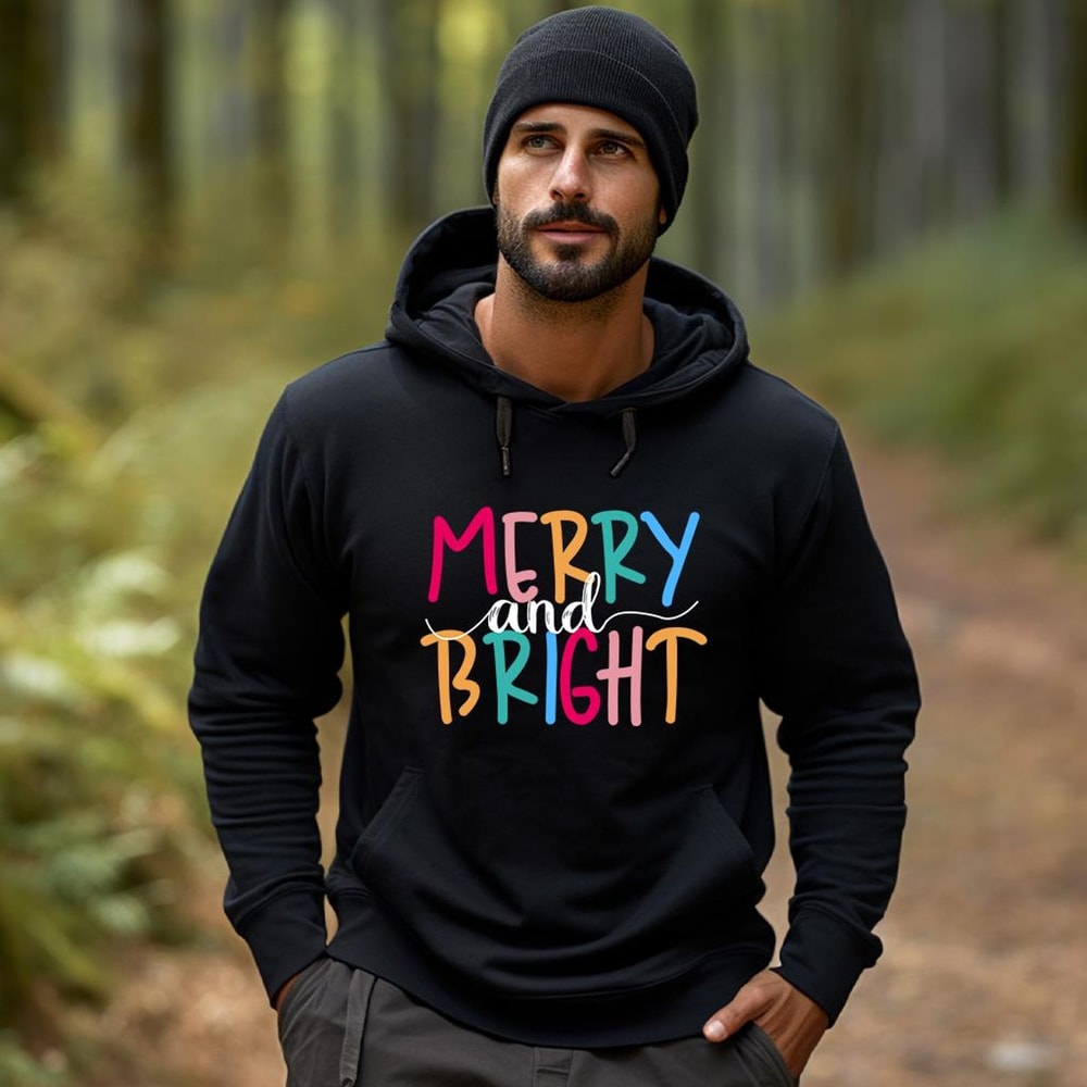 Merry And Bright Christmas Sweatshirt Family Holiday Crewneck Cozy Festive Winter Pullover 5