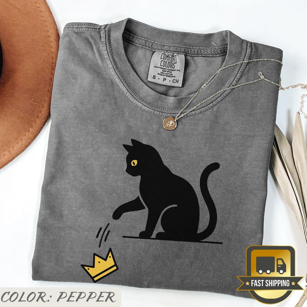 No Kings Graphic Shirt Black Cat Crown Statement Tee Anti Authority Freedom Shirt 3