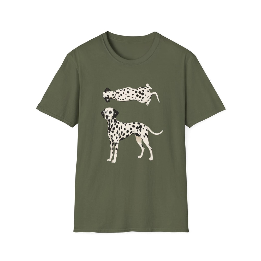 Dalmatian Illustration TShirt Spotted Dog Artwork Minimal Pet Tee 1