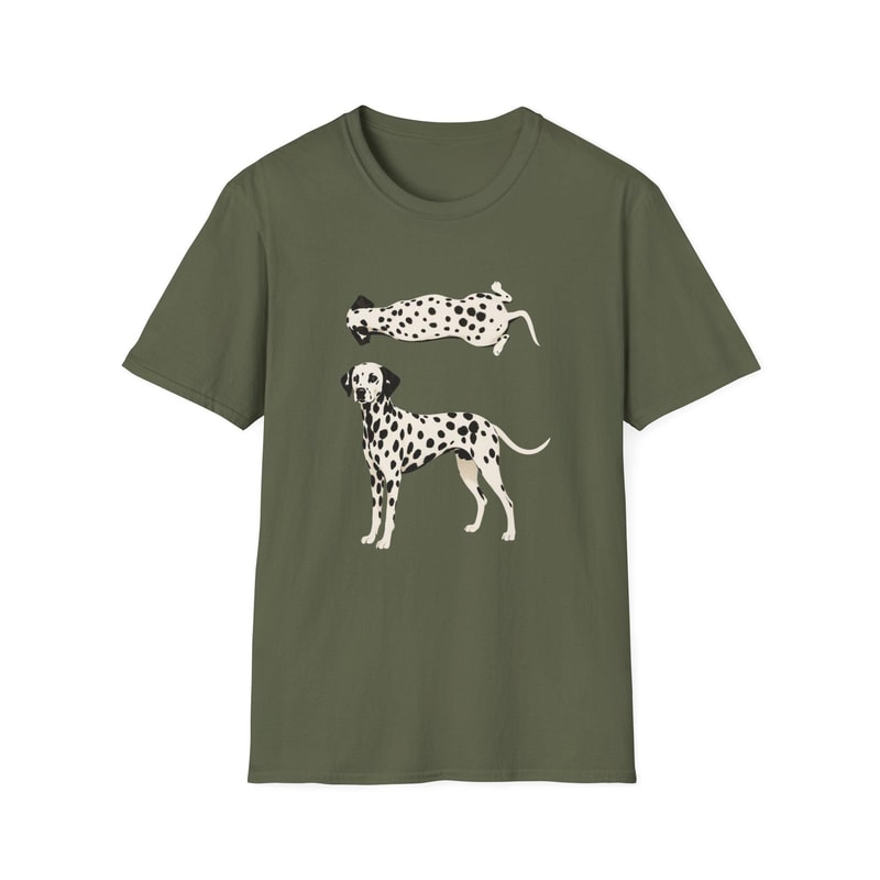 Dalmatian Illustration TShirt Spotted Dog Artwork Minimal Pet Tee 1