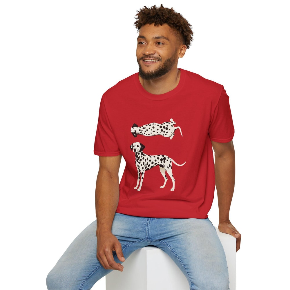 Dalmatian Illustration TShirt Spotted Dog Artwork Minimal Pet Tee 2