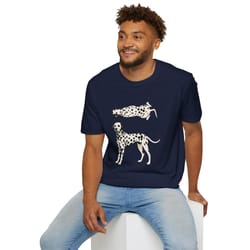 dalmatian illustration t-shirt | spotted dog artwork, minimal pet tee