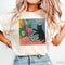 Funny Black Cat Art Shirt Matisse Inspired Kitty Lover Graphic Tee 1