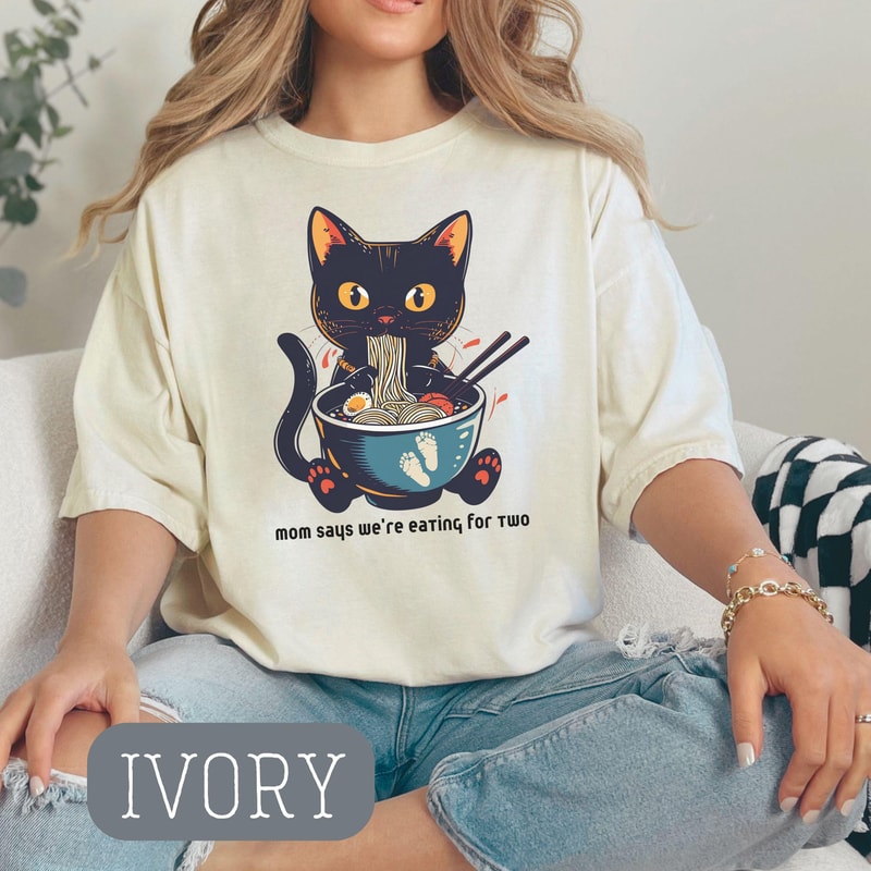 Funny Pregnancy Cat Mom Shirt Comfort Colors Maternity Tee Baby Announcement Gift 2