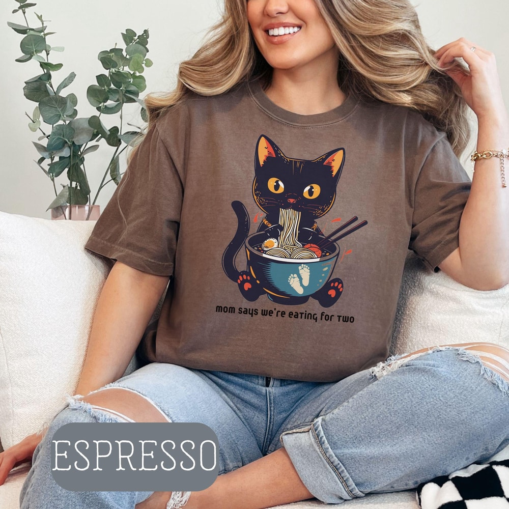Funny Pregnancy Cat Mom Shirt Comfort Colors Maternity Tee Baby Announcement Gift 3