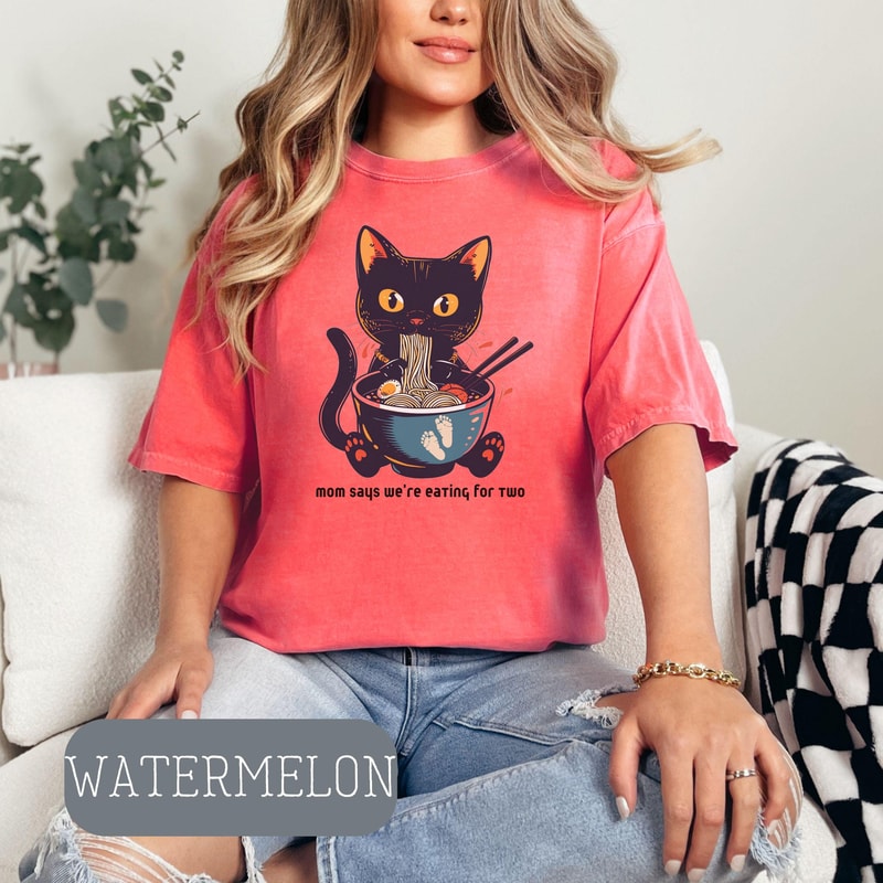 Funny Pregnancy Cat Mom Shirt Comfort Colors Maternity Tee Baby Announcement Gift 4