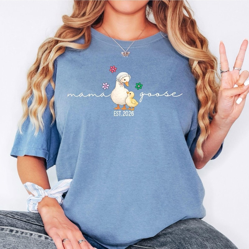 Mama Goose Shirt New Mom 2026 Pregnancy Announcement Tee Cute Motherhood Gift 5