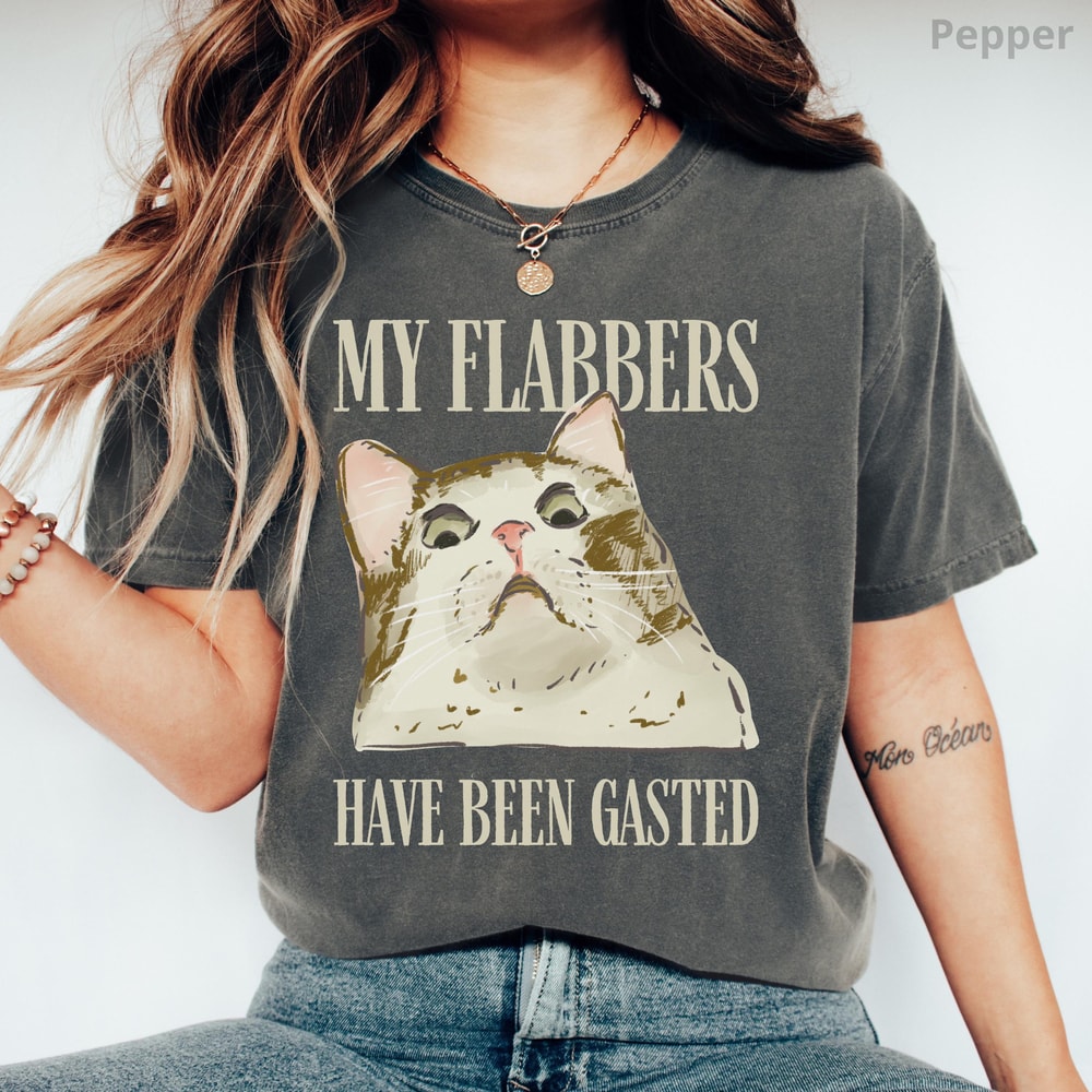 My Flabbers Have Been Gasted Funny Cat Shirt 100 Cotton Sarcastic Animal Humor Tee 5