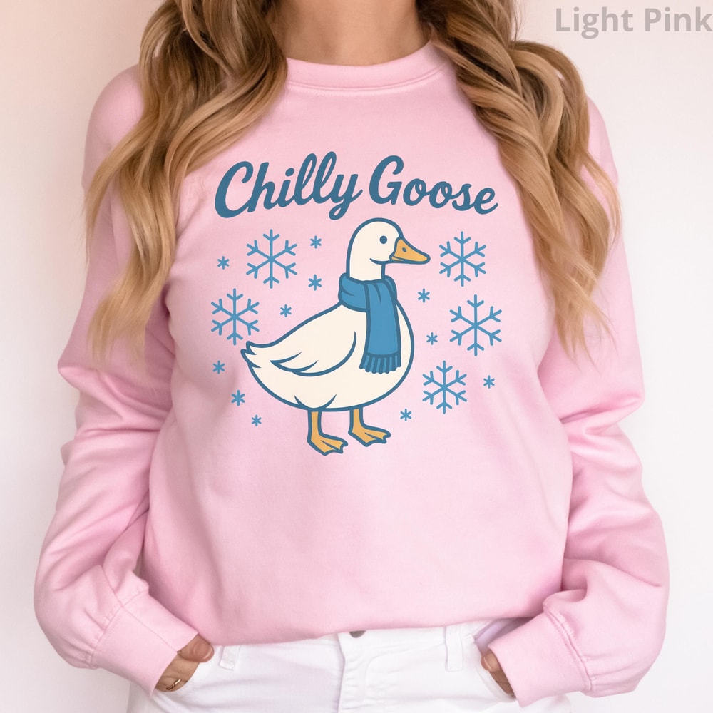 Chilly Goose Sweatshirt Cute Fall Animal Pullover Funny Winter Goose Sweater Unisex Gift 0