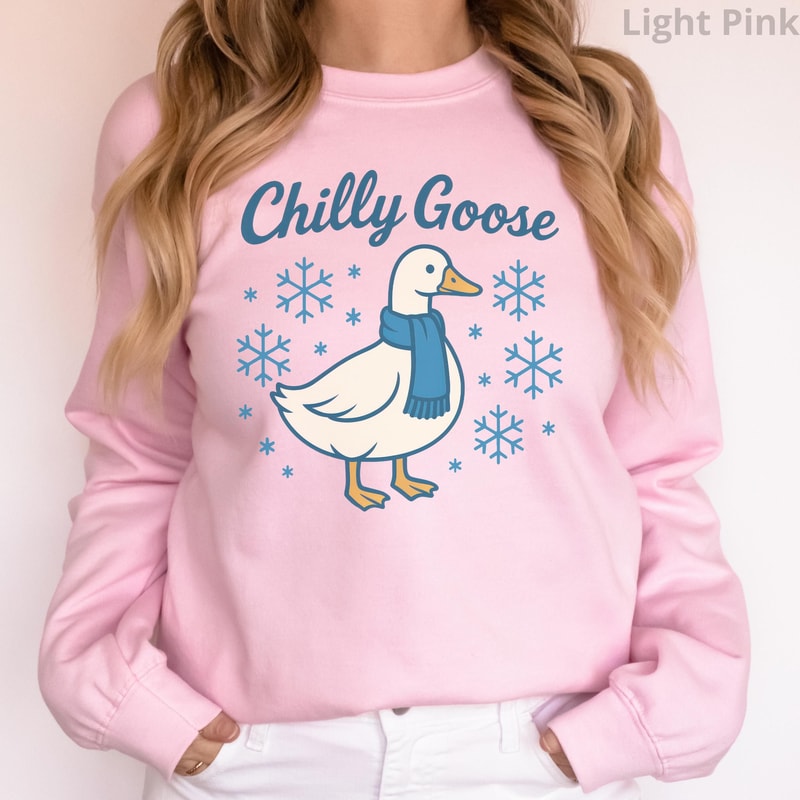 Chilly Goose Sweatshirt Cute Fall Animal Pullover Funny Winter Goose Sweater Unisex Gift 0