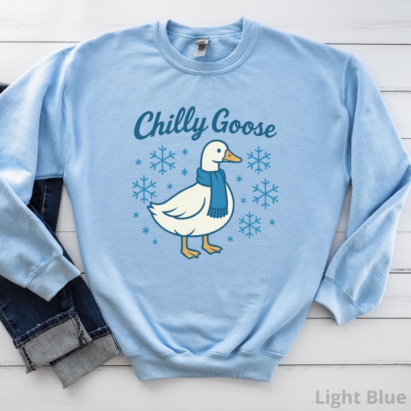 Chilly Goose Sweatshirt Cute Fall Animal Pullover Funny Winter Goose Sweater Unisex Gift 2