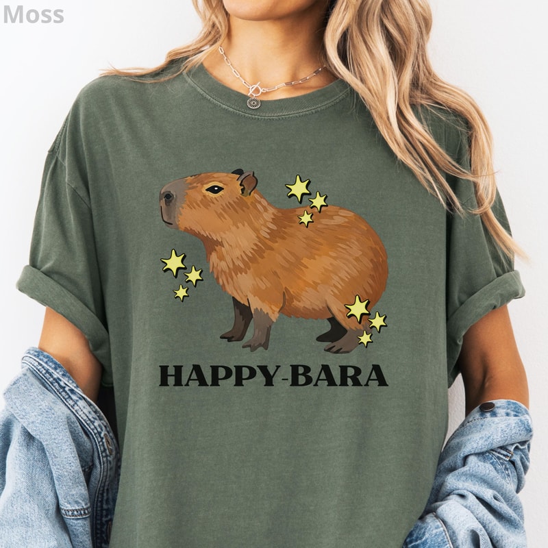 Capybara Shirt 100 Cotton Unisex Capy Lover Graphic Tee Cute Animal TShirt 1