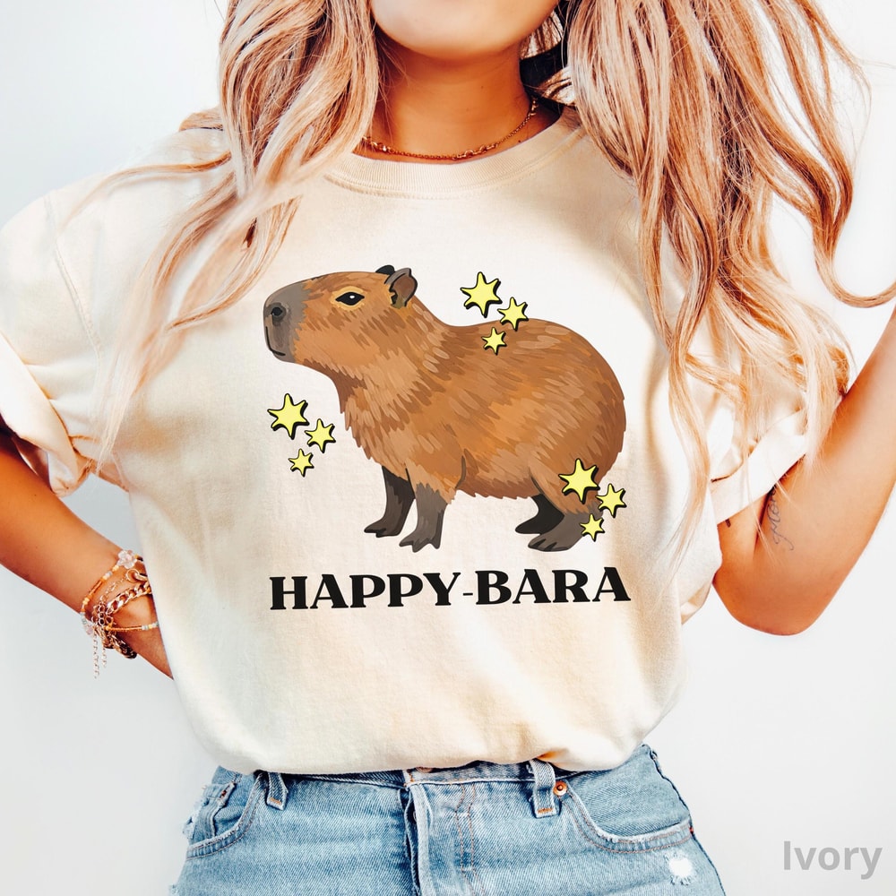 Capybara Shirt 100 Cotton Unisex Capy Lover Graphic Tee Cute Animal TShirt 0