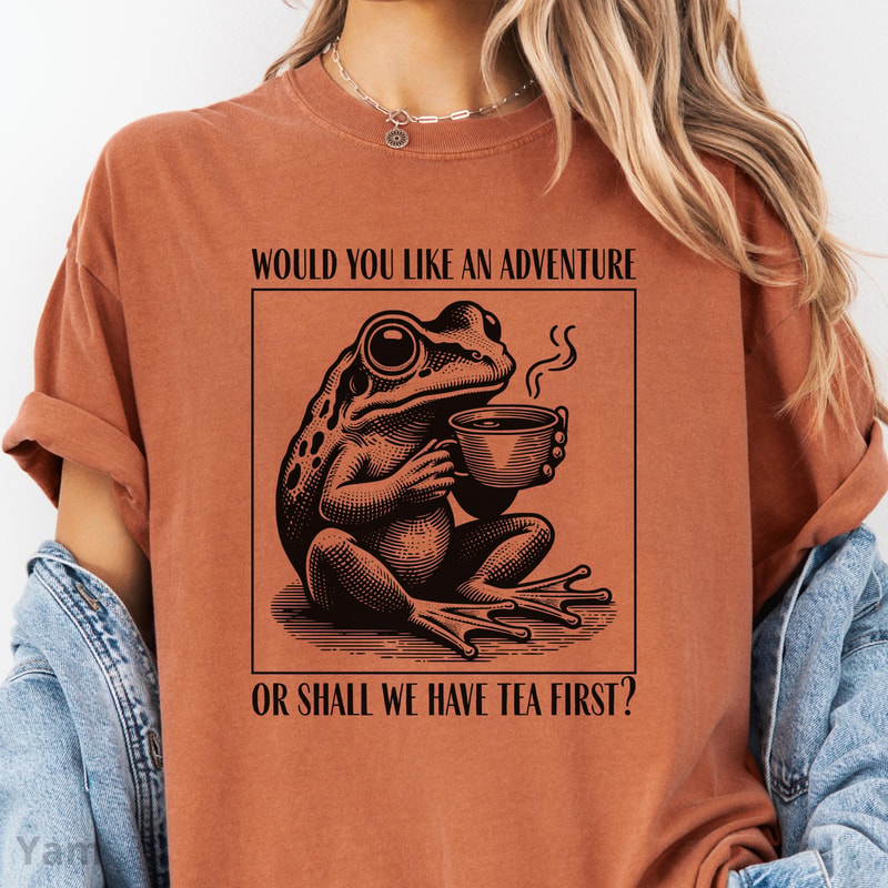 Funny Frog Bookish Shirt Alice In Wonderland Quote Literary Tea Lover Adventure Tee 3