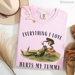 food intolerances frog shirt 100% cotton gluten lactose allergy funny foodie tee