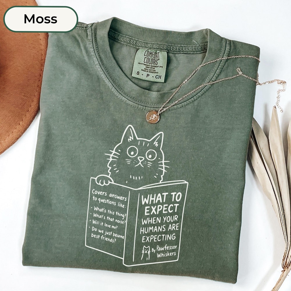 Funny Cat Pregnancy Announcement Shirt Expecting Mom Tee Cute Maternity Gift 1
