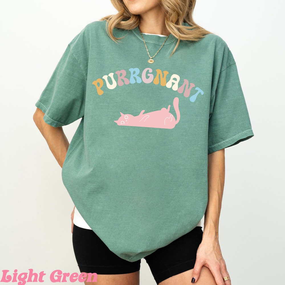 Funny Cat Pregnancy Announcement Shirt Custom New Mom Reveal Tee Expecting Mama Gift 2