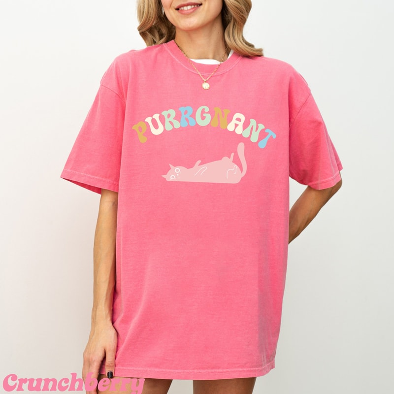 Funny Cat Pregnancy Announcement Shirt Custom New Mom Reveal Tee Expecting Mama Gift 4