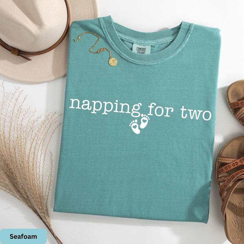 Napping For Two Pregnancy Shirt Funny Maternity Announcement Tee 7