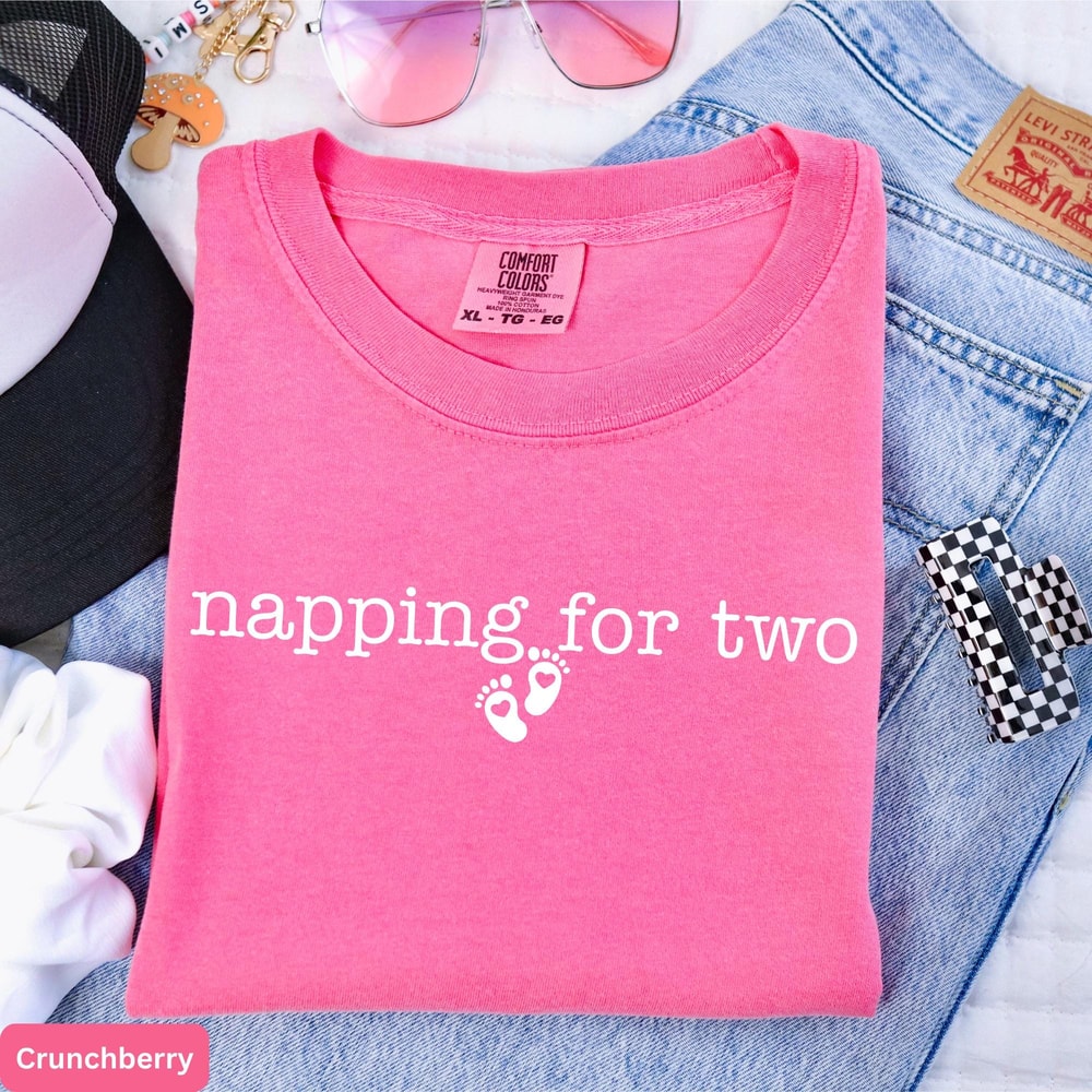 Napping For Two Pregnancy Shirt Funny Maternity Announcement Tee 3