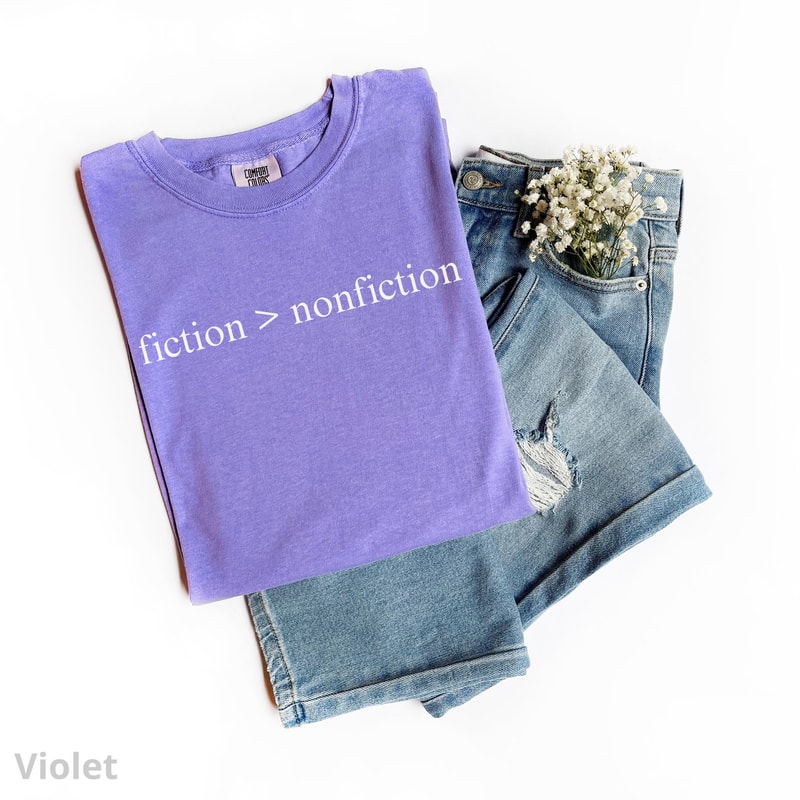 Fiction Lover TShirt 100 Cotton Unisex Book Lover Tee Book Club Shirt 1