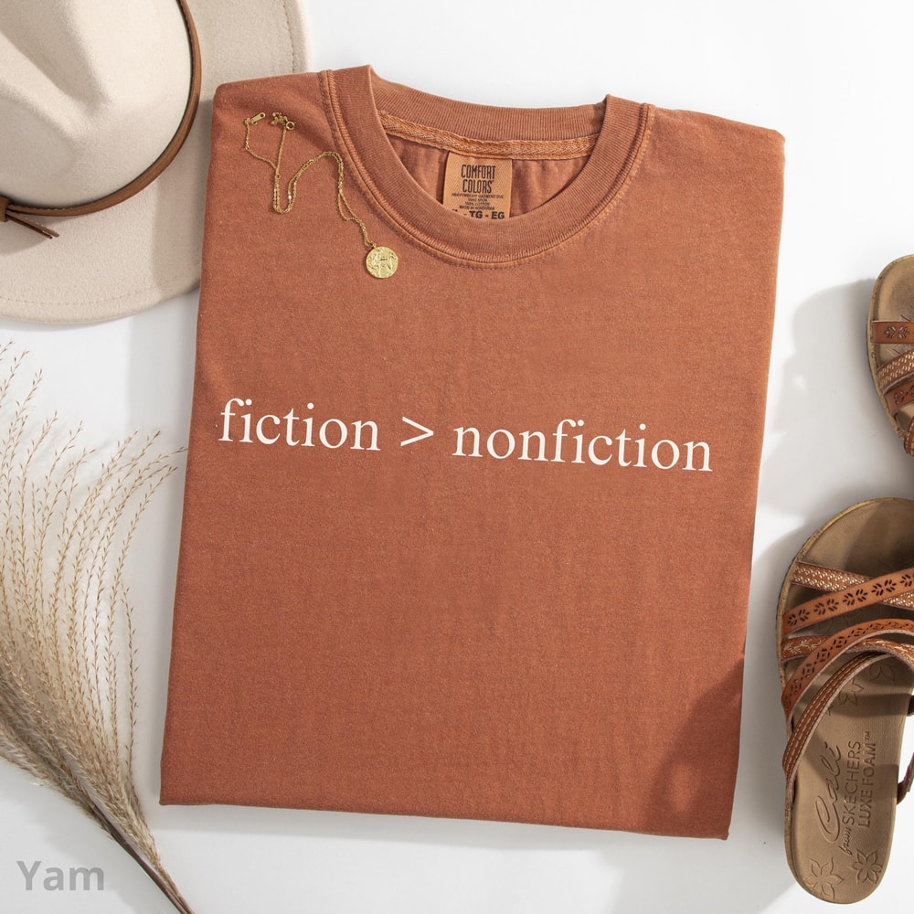 Fiction Lover TShirt 100 Cotton Unisex Book Lover Tee Book Club Shirt 2