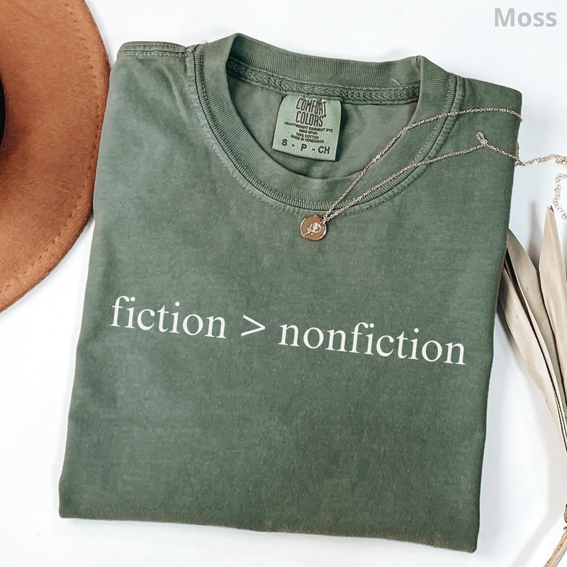 Fiction Lover TShirt 100 Cotton Unisex Book Lover Tee Book Club Shirt 6